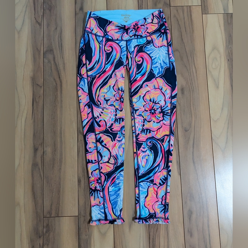 EUC! Lilly Pulitzer Luxletic Weekender Legging Nauti Navy Boho Bateau Size XS